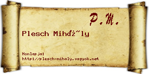 Plesch Mihály névjegykártya